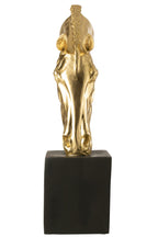 J-Line figuur Paard Op Voet Magnesiumoxide - goud/zwart - L