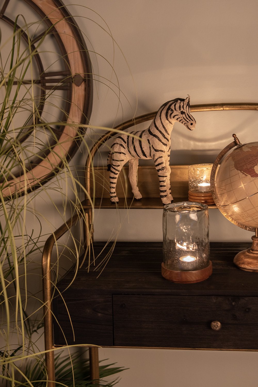 Beeld Zebra 28 cm Zwart Wit Papier