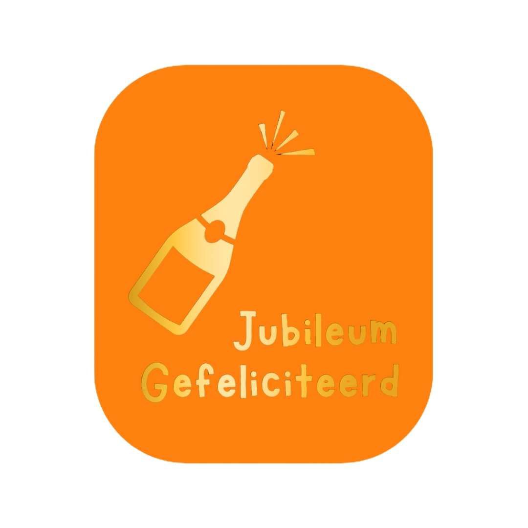 Etiketten – Jubileum Gefeliciteerd - Oranje – 250 Stuks