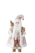 J-Line decoratie kerstman - kunststof - lichtroze - medium - LED