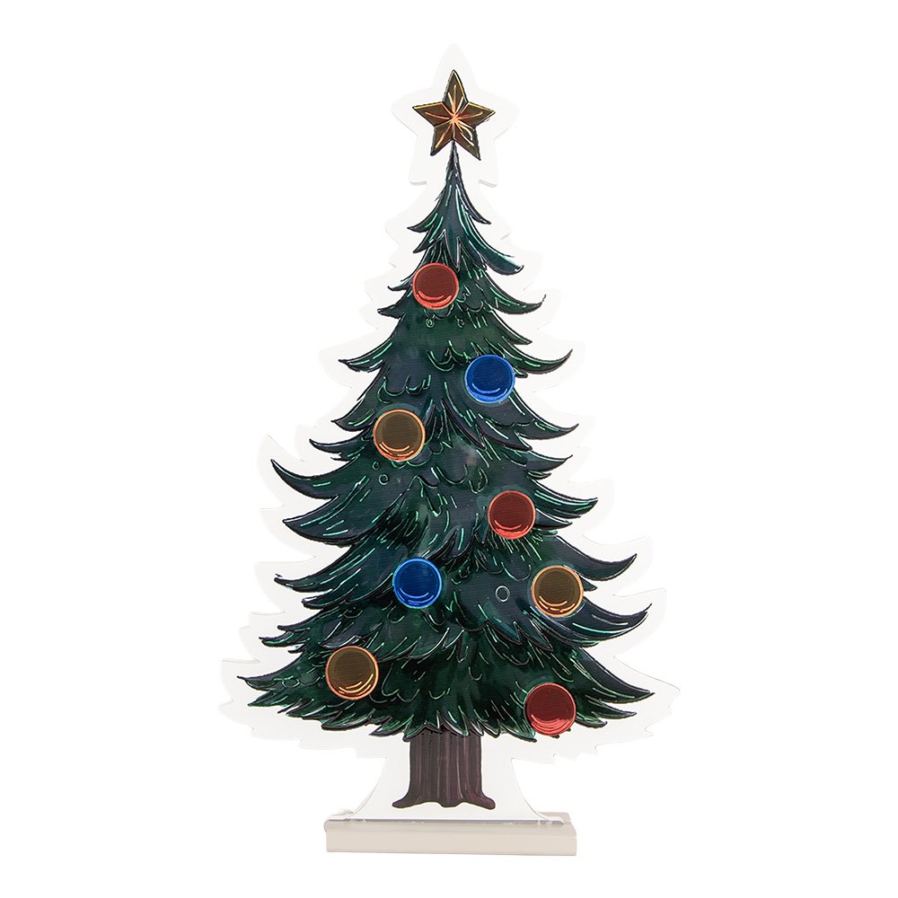 Kerst Infinity Spiegel Lamp Kerstboom 38x7x67 cm Groen Kunststof