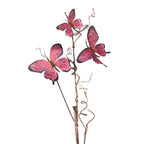 Decoratie Tak 85cm Roze Metaal Vlinders