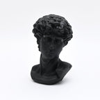 Black David Bust Statue – Klassiek geïnspireerd decoratief beeldhouwwerk voor tafelblad-styling