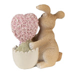 Beeld Konijn 12 cm Bruin Roze Polyresin