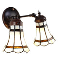 Wandlamp Tiffany 30x23x23 cm Wit Bruin Glas Muurlamp