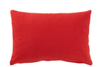 J-Line kussen Rechthoek Joyful - fluweel - rood/wit