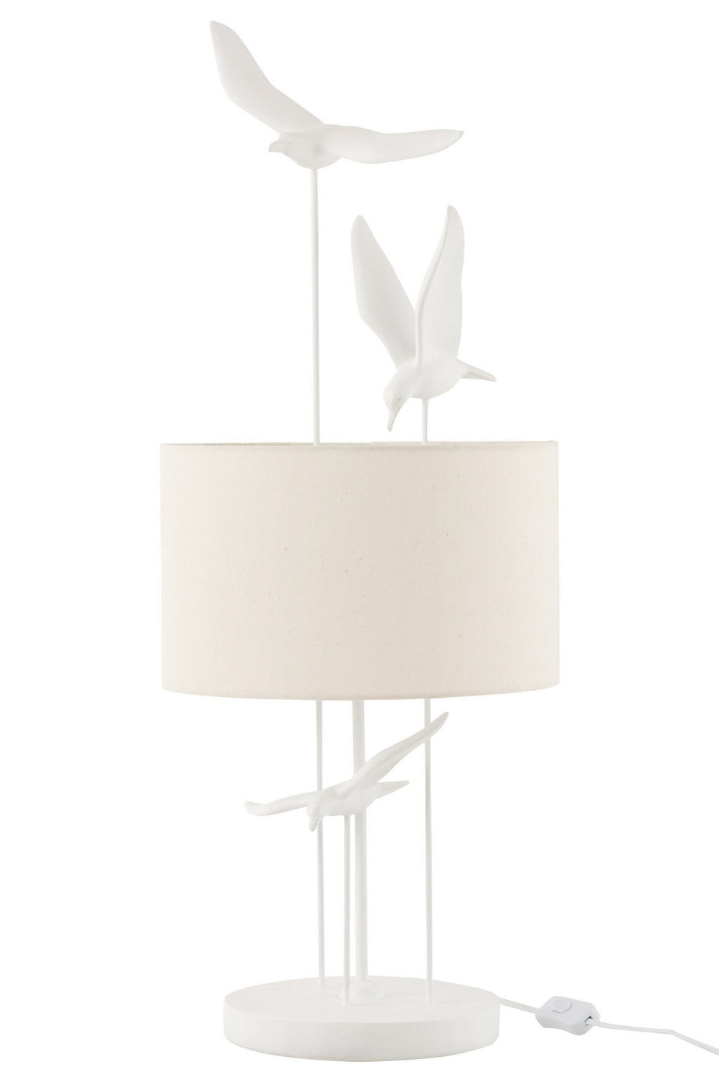J-Line tafellamp Vogels - polyresin - wit/beige