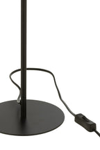 J-Line tafellamp - metaal/rotan - zwart/naturel