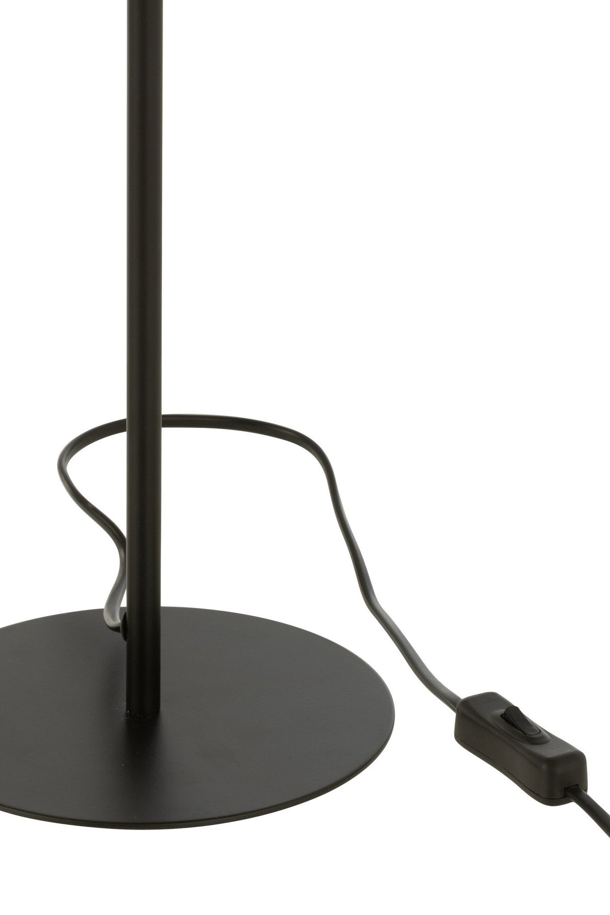 J-Line tafellamp - metaal/rotan - zwart/naturel