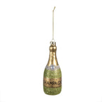 Kersthanger Fles 14 cm Groen Glas Kerstboomversiering