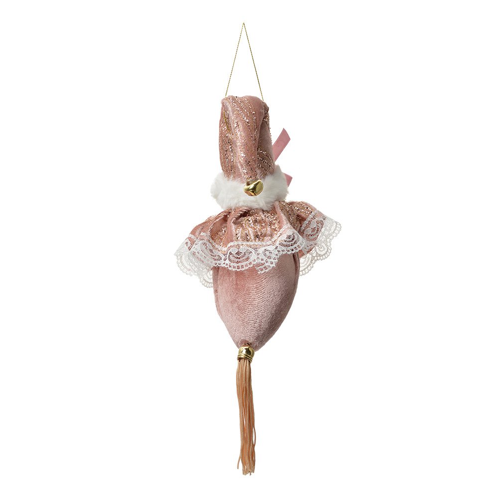 Kersthanger Kerstman 35 cm Roze Textiel