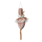 Kersthanger Kerstman 35 cm Roze Textiel