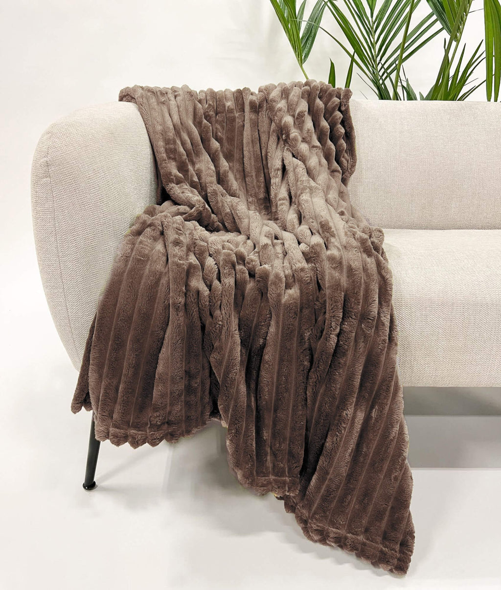 Dutch Decor Ricky - Plaid 150x200 cm - Drijfhout - Taupe
