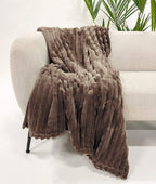 Dutch Decor Ricky - Plaid 150x200 cm - Drijfhout - Taupe