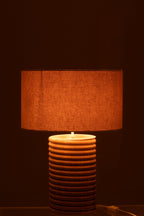 J-Line lamp Schroefdraad Wijd - hout - naturel/grijs