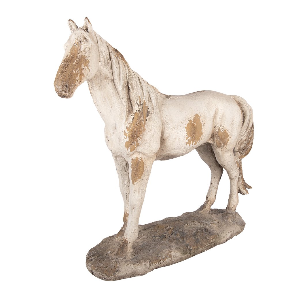 Decoratie Beeld Paard 73x23x64 cm Beige Keramisch materiaal
