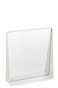 J-Line spiegel Vierkant - metaal/glas - wit - 38 x 41 cm