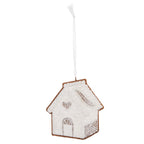Kersthanger Gingerbread house 9x1x10 cm Wit Kunststof