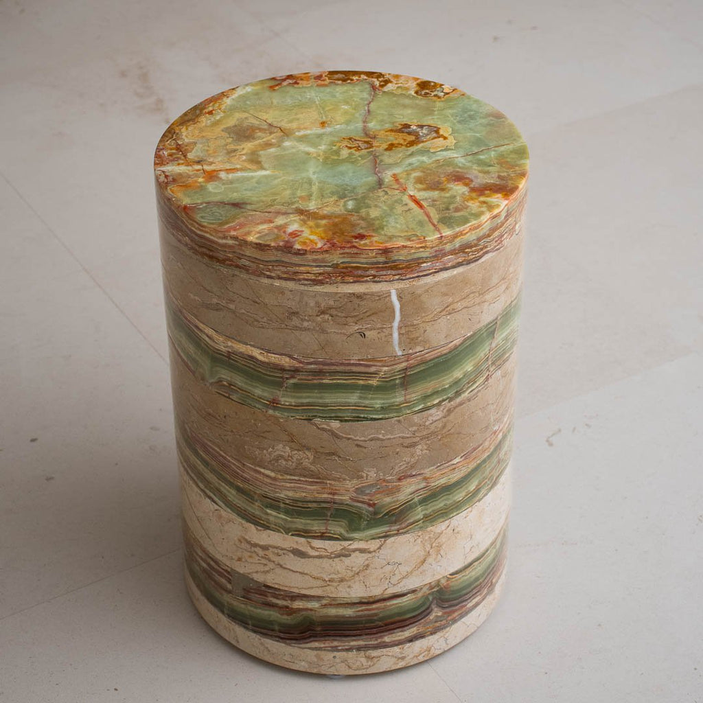 Salontafel Beige Marmer en Groene Onyx