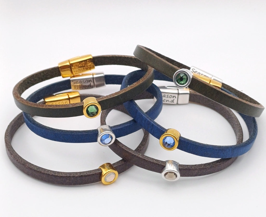 Shorty leren armband donker taupe
