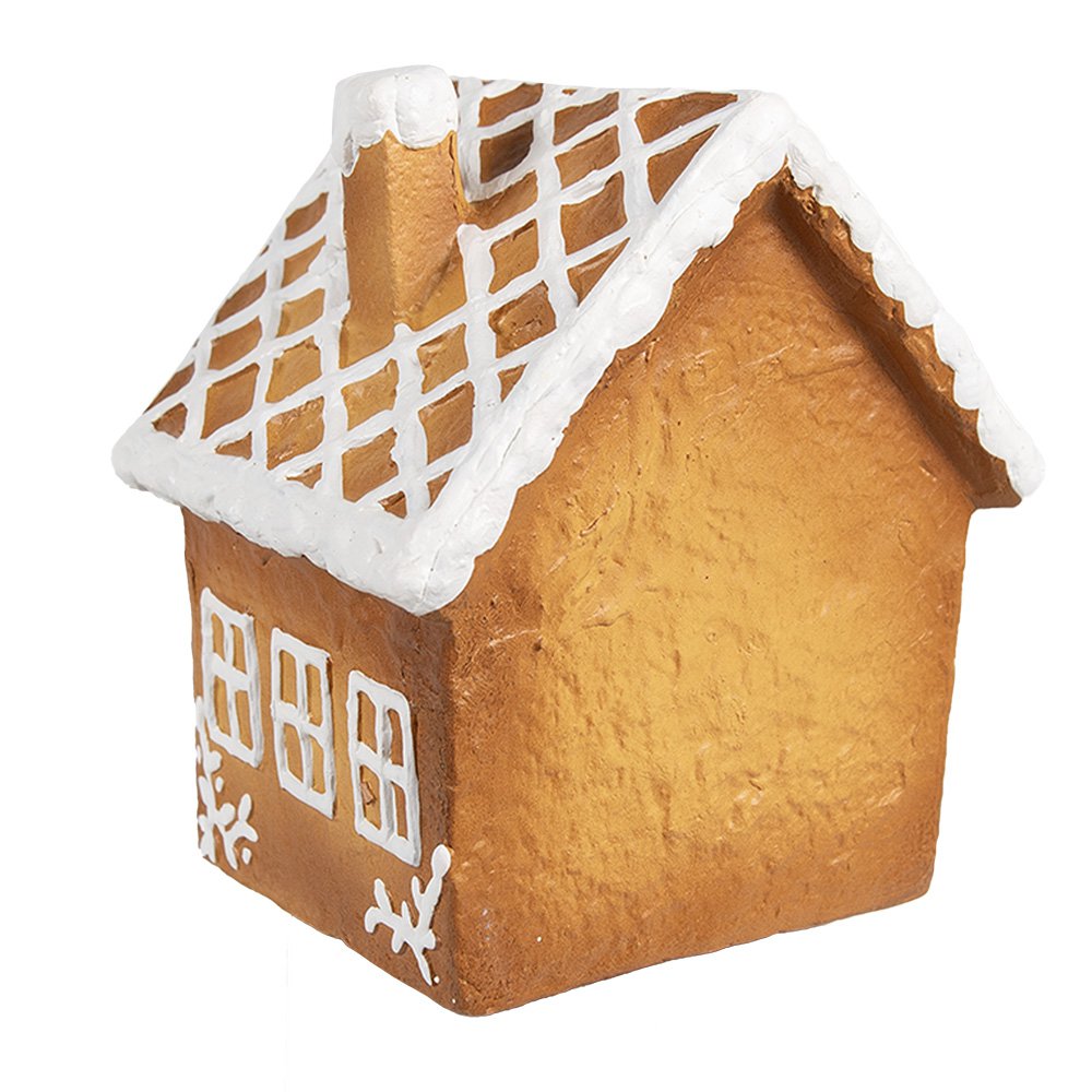 Gingerbread house 14x12x15 cm Bruin Keramiek Peperkoekhuisje