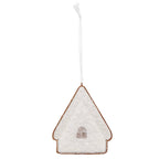 Kersthanger Gingerbread house 9x1x10 cm Wit Kunststof