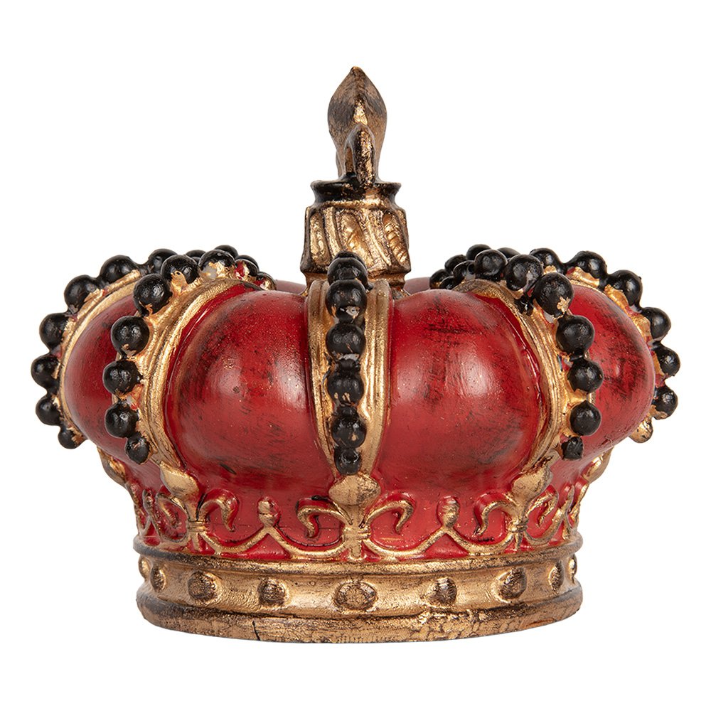 Decoratie Beeld Kroon Ø 13x11 cm Rood Kunststof