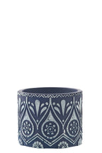 J-Line kaars - Citronella - keramiek - blauw/wit - small