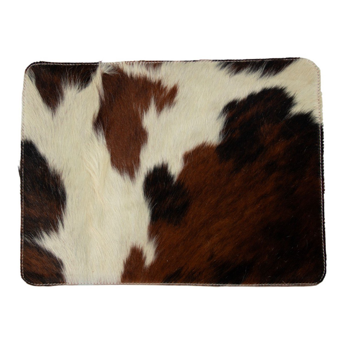 Placemat koehuid rechthoek bruin/wit 30x40cm