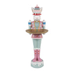 Decoratie Beeld Konijn 25 cm Wit Roze Kunststof