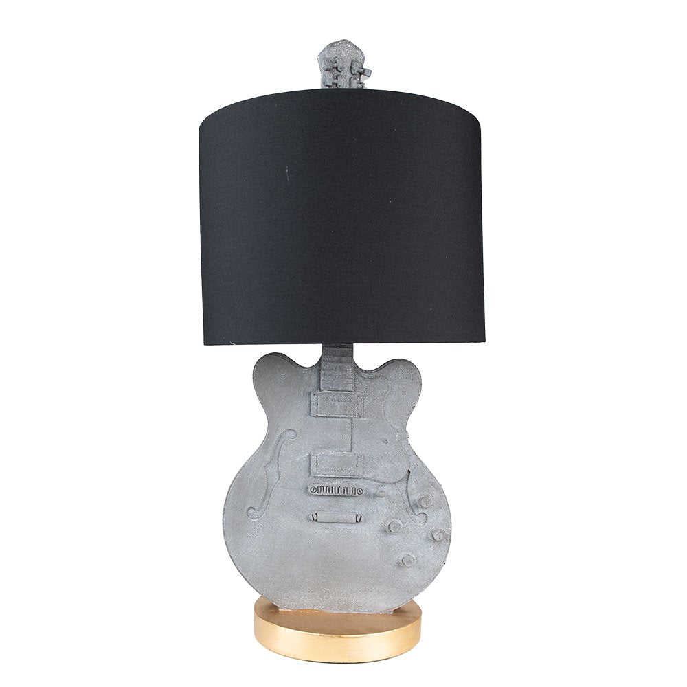 Tafellamp Gitaar Ø 30x68 cm Grijs Kunststof Bureaulamp