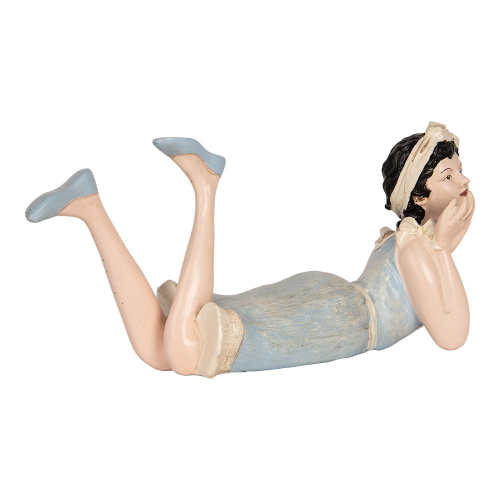 Decoratie Beeld Vrouw 26x12x9 cm Beige Kunststof