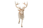 J-Line decoratie Rendier - polyresin - lichtbeige - large