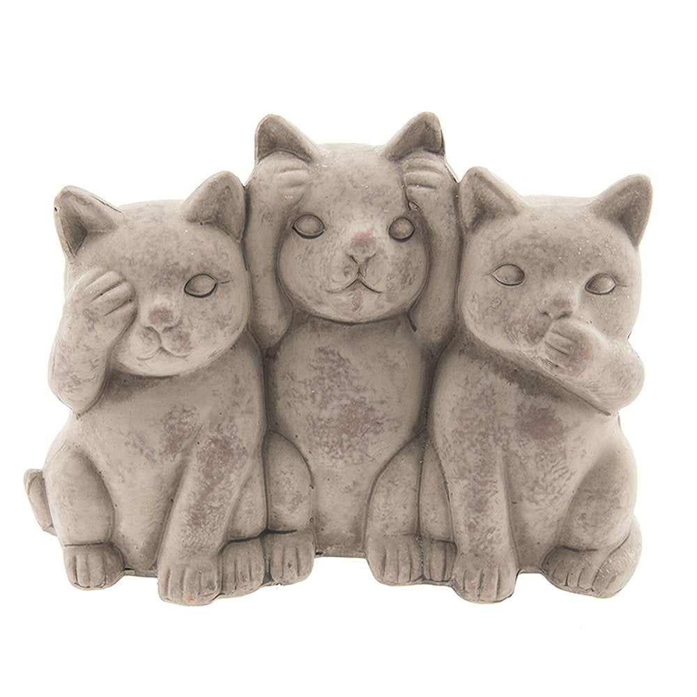 Decoratie Kat 22x10x16 cm Grijs Terracotta