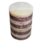 Salontafel rood marmer en witte onyx