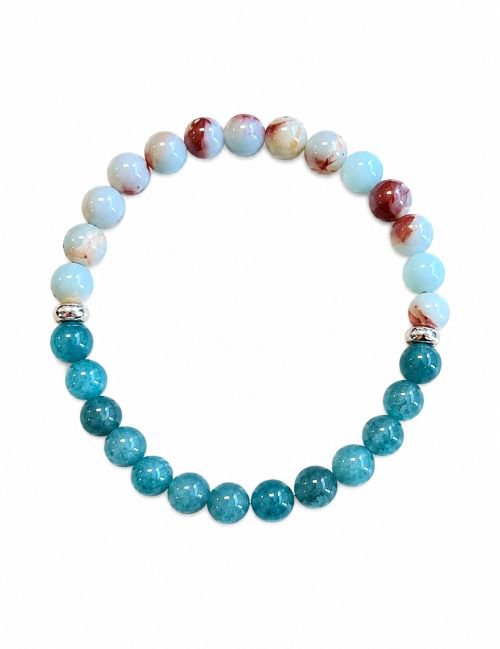 Dames armband Larderiet en Aquamarijn 6 mm