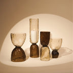 Pijlerkaarsenhouder van getextureerd glas - Omkeerbaar, tweekleurig