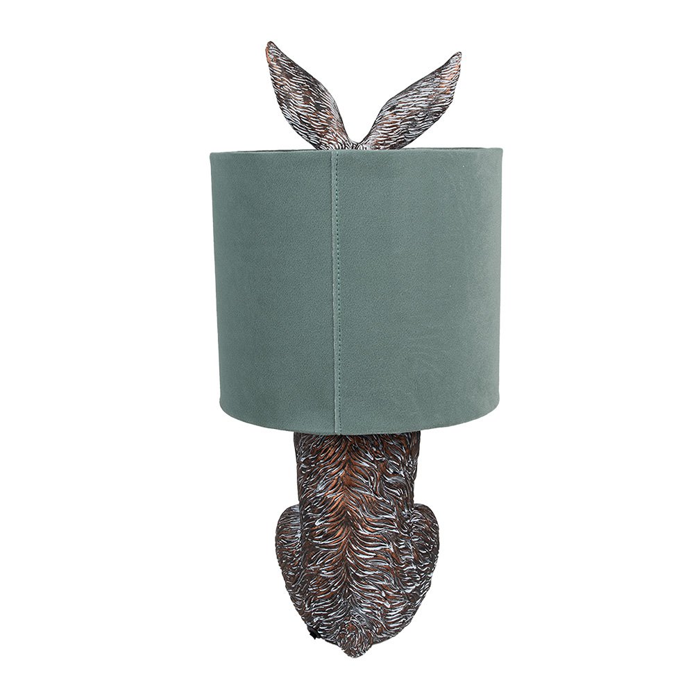 Tafellamp Konijn Ø 20x43 cm Bruin Groen Polyresin Bureaulamp