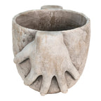 Bloempot 25x18x17 cm Grijs Steen Handen Bloempot Binnen