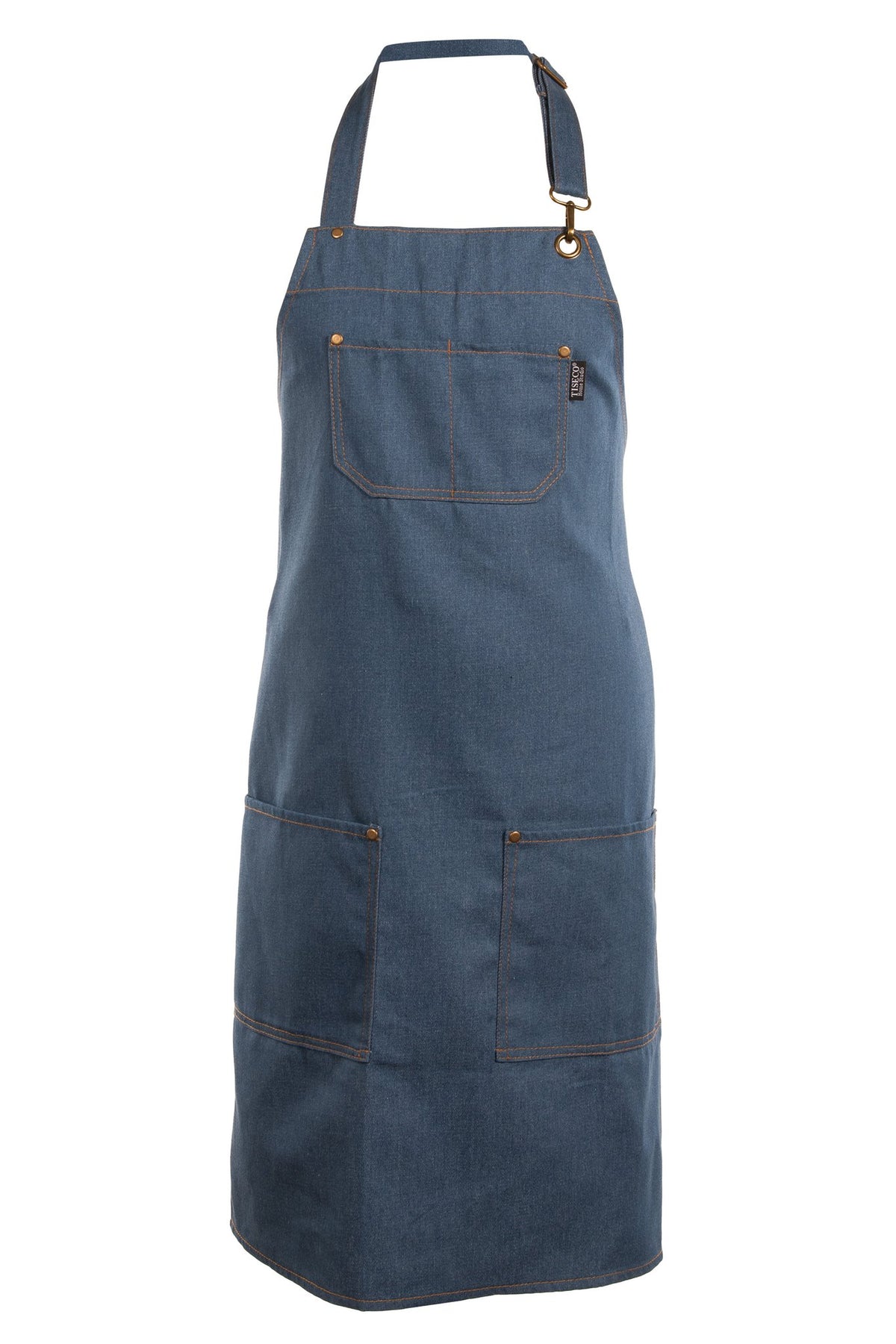Schort indigo - gerecyclede jeans - 85x70 cm, donkerblauw