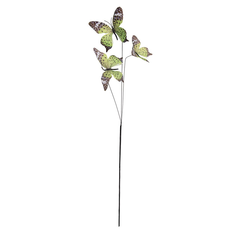 Decoratie Tak Vlinder 10x10x65 cm Groen Textiel