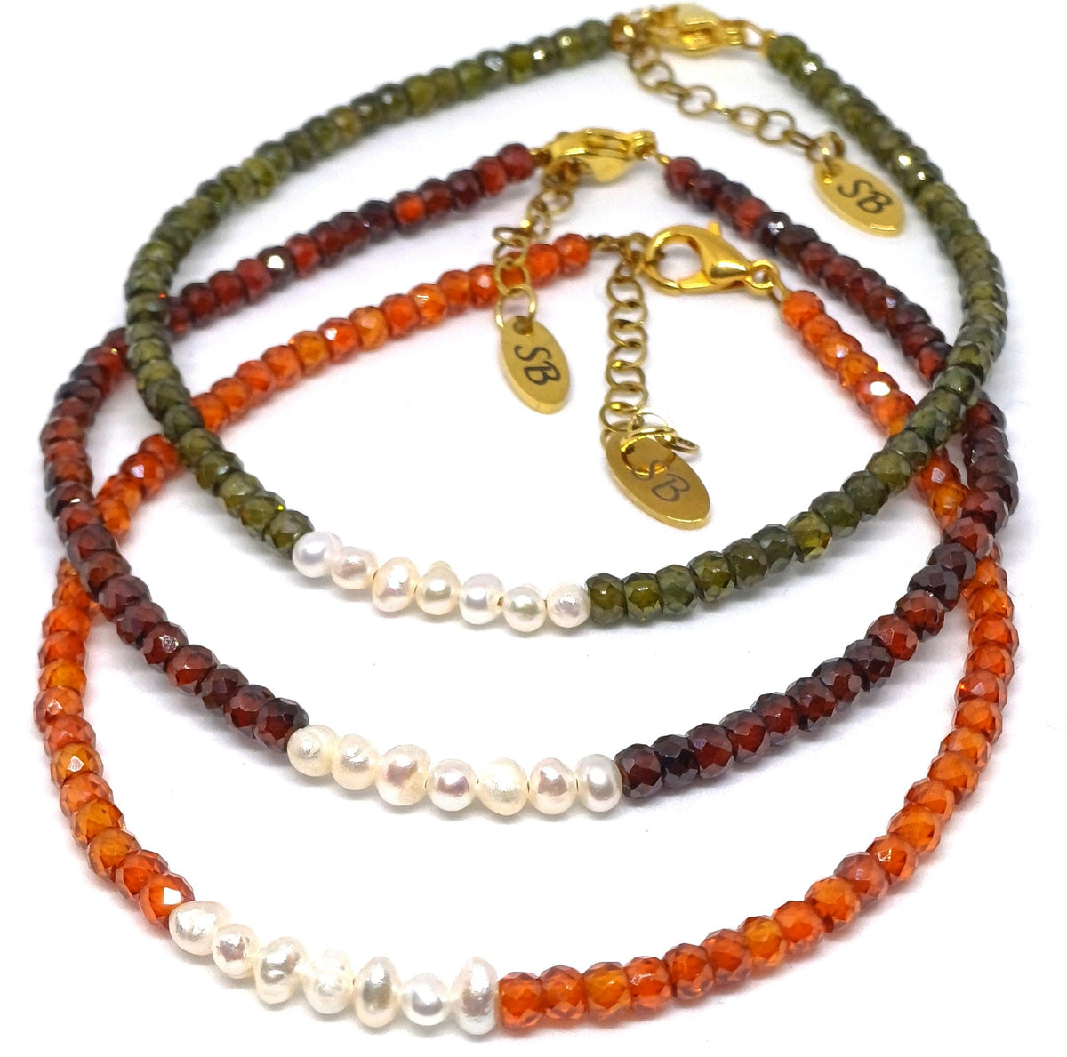 Zirkonia armband met zoetwaterparels
