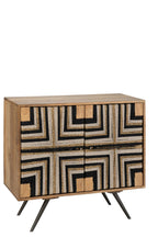 J-Line kast Geweven Draadontwerp - hout - naturel/zwart