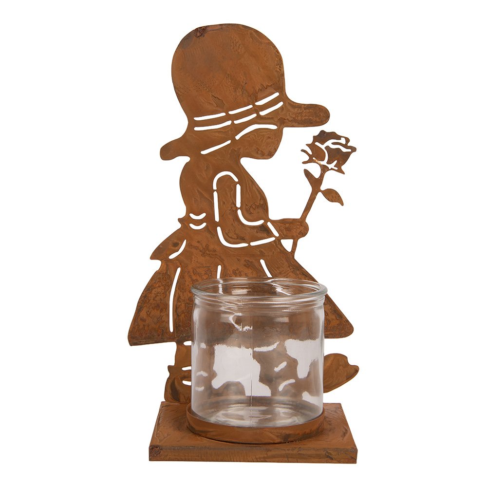 Waxinelichthouder 18x13x31 cm Bruin Metaal