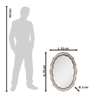 Mirror 52x3x75 cm Beige Bruin Hout Wall Mirror