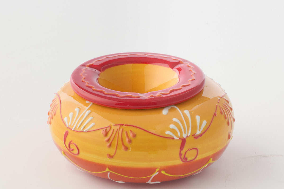J-Line asbak - keramiek - oranje/rood - L