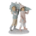 Beeld Kinderen 15 cm Groen Roze Kunststof
