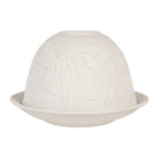Waxinelichthouder Ø 12x8 cm Wit Porselein Huizen