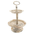 Etagère 2 laags Ø 22x34 cm Beige IJzer fruitschaal etagère
