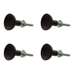 Deurknop set van 4 Ø 3 cm Bruin ijzer Meubelknop